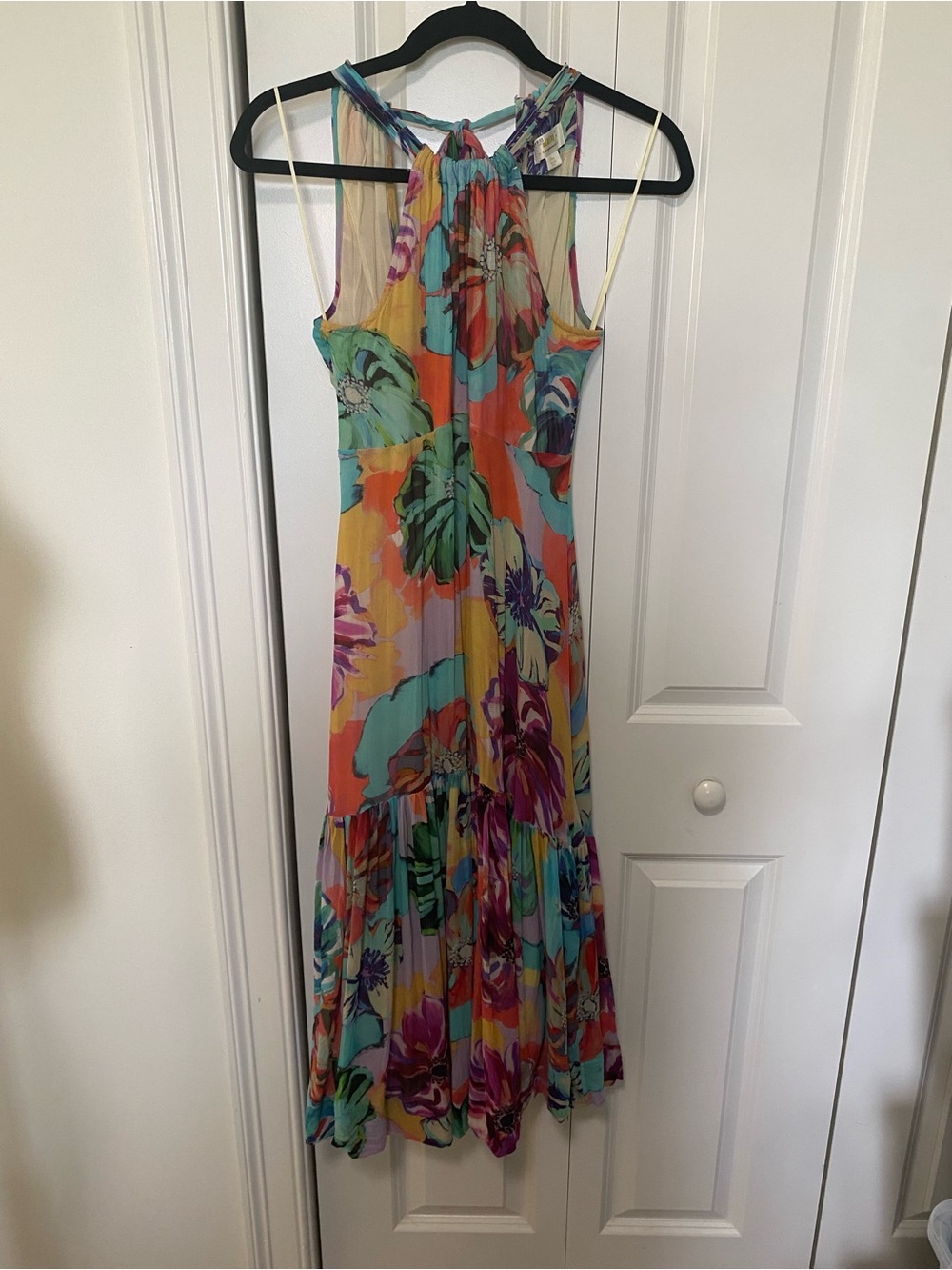 Maeve by Anthropologie Floral Halter Tiered Dress